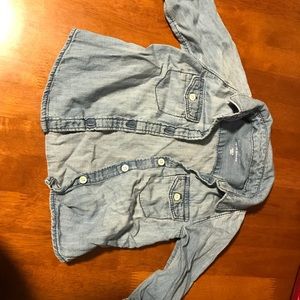 Gap long sleeve jean button down 12-18m